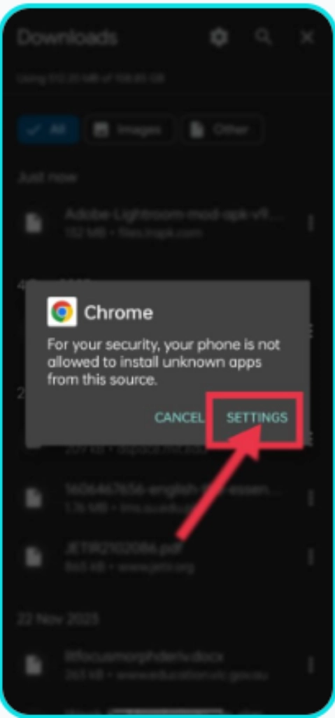 Open Settings